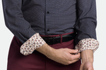 Load image into Gallery viewer, ALPHA & STEELE Printed Navy Dress Shirt