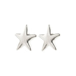 Load image into Gallery viewer, Star-shaped silver stud earrings on a white background