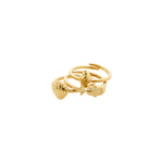 Load image into Gallery viewer, Set of gold rings with fish designs on a white background