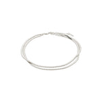 Load image into Gallery viewer, Ankle bracelet featuring two flat snake chains, also known as Herringbone chains, in silver.