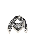 Load image into Gallery viewer, Black and white zebra patterned scarf on a white background