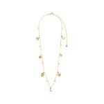 Load image into Gallery viewer, Gold necklace with various charms on a white background