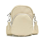 Load image into Gallery viewer, Beige crossbody bag with a strap on a white background