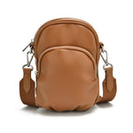 Load image into Gallery viewer, Brown vegan leather crossbody bag.