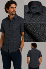 Load image into Gallery viewer, ALPHA & STEELE Comfort Fit Short Sleeve Button Down