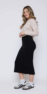 Load image into Gallery viewer, ORB Erin Faux Leather Midi Skirt