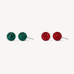 Load image into Gallery viewer, HILLBERG & BERK Holiday Sparkle Ball Earring Set