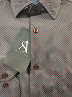 Load image into Gallery viewer, ALPHA & STEELE Printed Burgundy Dress Shirt