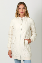 Load image into Gallery viewer, MYSTREE Quilted Long Bomber Jacket