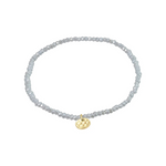 Load image into Gallery viewer,
Gorgeous and glittering bead bracelet is crafted in small, faceted glass beads in stunning shades of grey blue. With a discreet gold plated Pilgrim pendant logo.