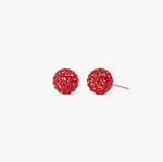Load image into Gallery viewer, Red crystal stud earrings on a white background