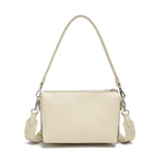 Load image into Gallery viewer, Cream vegan leather shoulder bag with additional removable crossbody strap.
