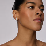 Load image into Gallery viewer, HILLBERG & BERK Colourblock Starburst White/Silver Hoops