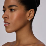 Load image into Gallery viewer, HILLBERG & BERK Colourblock Starburst White/Silver Hoops