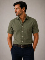 Load image into Gallery viewer, ALPHA & STEELE Modern Fit Short SLeeve Button Down