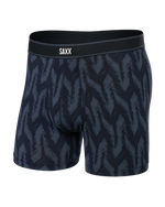 Load image into Gallery viewer, Navy Ikat patterned boxer briefs with 'SAXX' branding on a white background