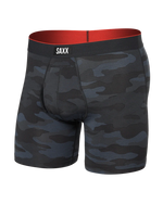 Load image into Gallery viewer, Camouflage-patterned boxer briefs with red waistband and SAXX branding on a white background