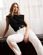 Load image into Gallery viewer, BRAVE Fia Vachetta Leather Belt - Black & Silver