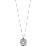 Load image into Gallery viewer, A double-sided silver plated necklace pendant with a crab design on one side and starry sky on the other, representing the Cancer zodiac sign.