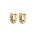 Load image into Gallery viewer, PILGRIM Lona Recycled Chunky Crystal Huggie Hoops
