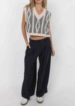 Load image into Gallery viewer, SAGE THE LABEL Macy Two Tone Cable Knit Sweater Vest
