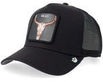Load image into Gallery viewer, Black trucker cap with deer skull patch and 'DEAD' text on a white background
