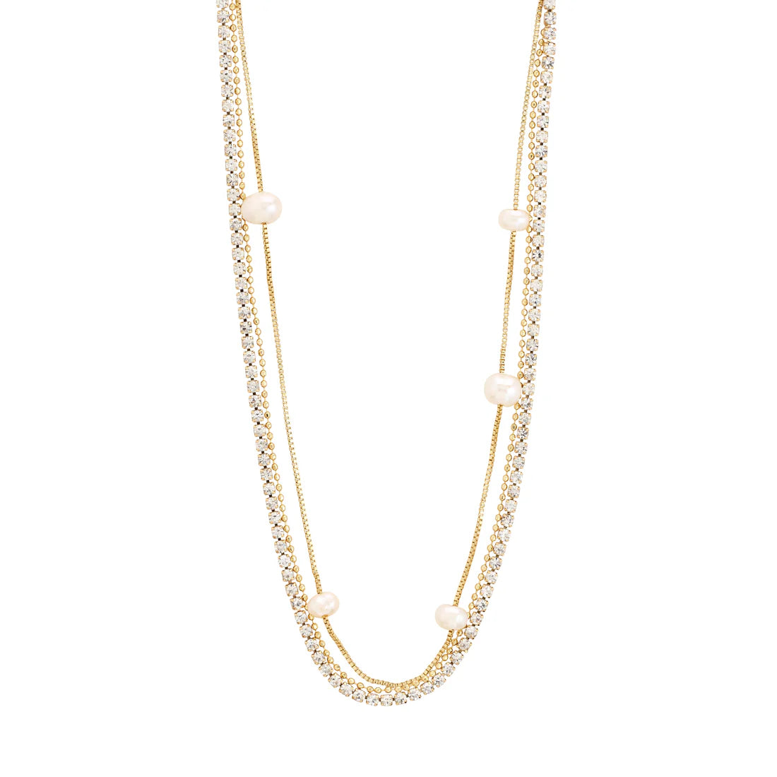 PILGRIM Starlight Recycled Pearl and Crystal 3-N-1 Necklace