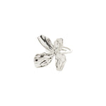 Load image into Gallery viewer, Adjustable silver ring with a eye-catching floral motif.

