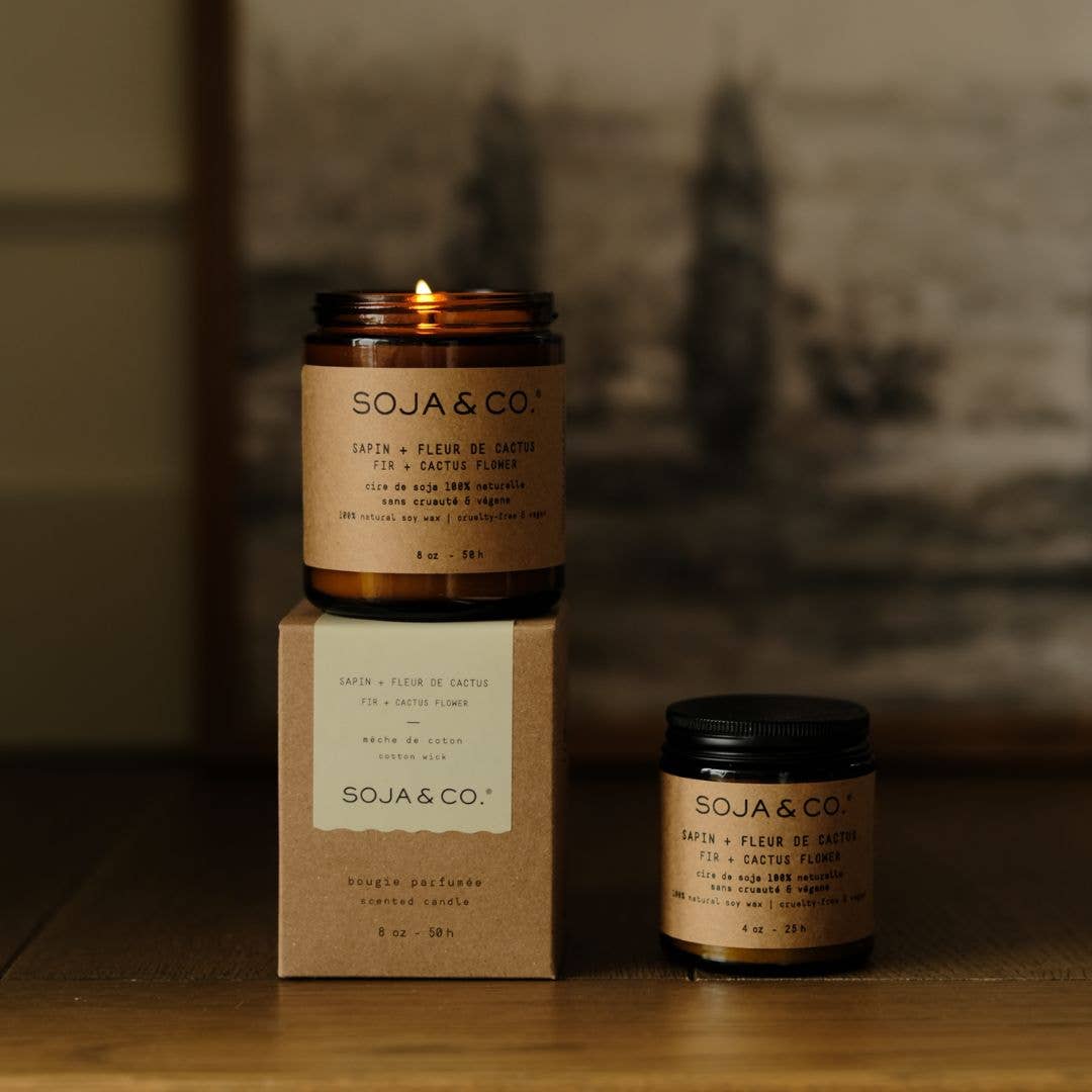 Soy Wax Candle | Fir + Cactus Flower: 8oz