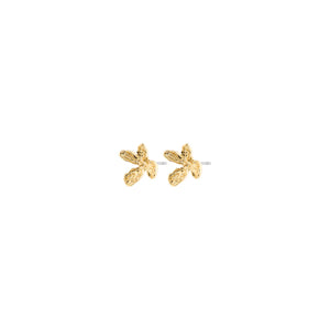 Delicate flower inspired gold stud earring. 