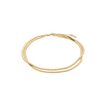 Load image into Gallery viewer, Ankle bracelet featuring two flat snake chains, also known as Herringbone chains, in gold. 
