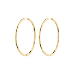 Load image into Gallery viewer, Gold hoop earrings on a white background
