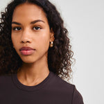 Load image into Gallery viewer, PILGRIM Asle Textured Half-Hoop Earrings
