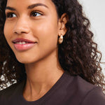 Load image into Gallery viewer, PILGRIM Asle Textured Half-Hoop Earrings
