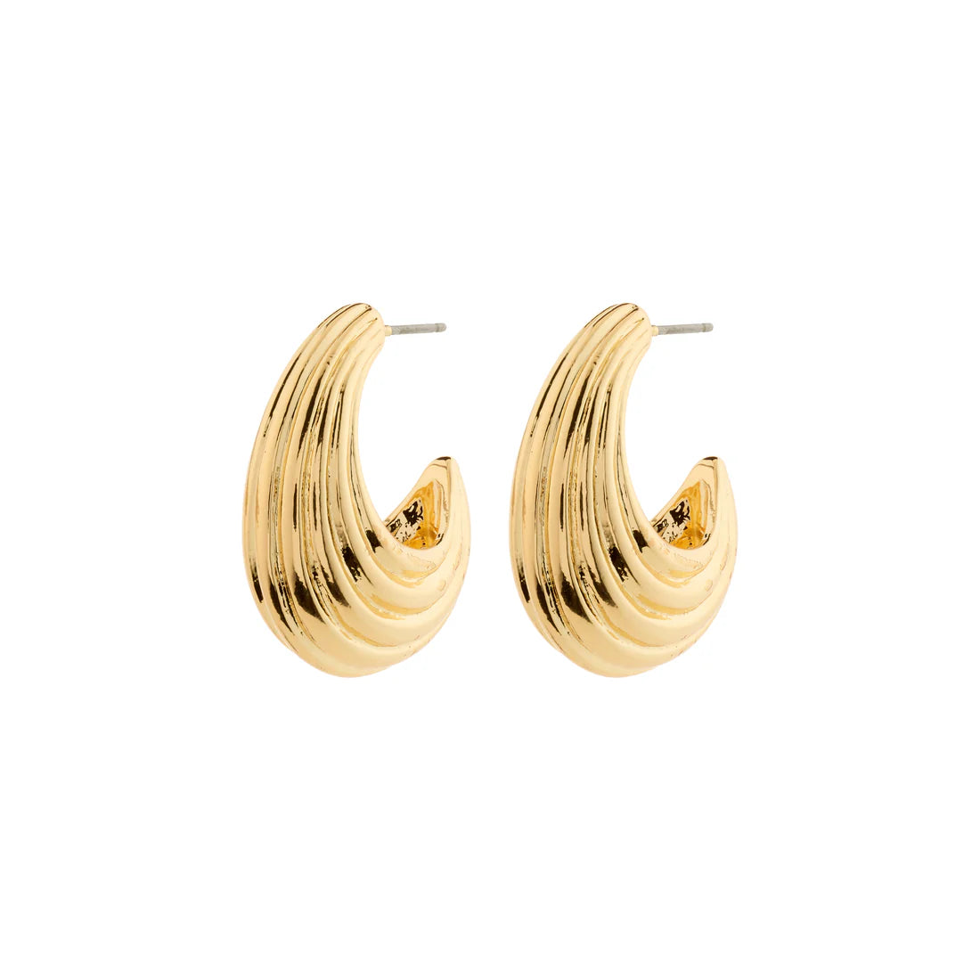 PILGRIM Asle Textured Half-Hoop Earrings