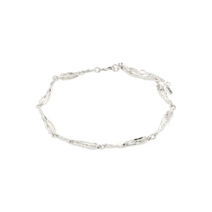 Silver-plated anklet, with elongated links in an organic design inspired by nature's lovely forms, creating a unique, summery look.