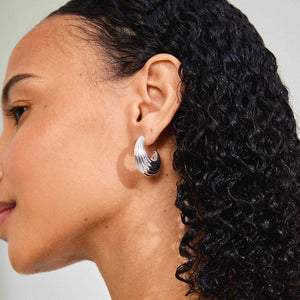 PILGRIM Asle Textured Half-Hoop Earrings