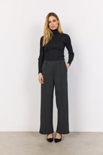 Load image into Gallery viewer, Dress pants with  a wide-leg design with subtle seam details down the front. 
