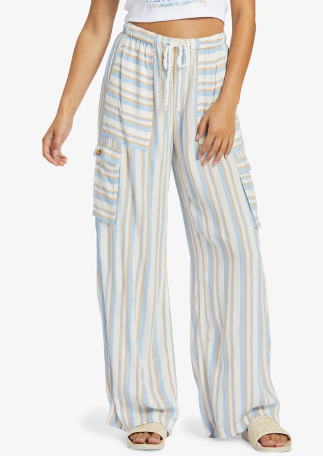 ROXY Precious High-Waist Striped Cargo Pants