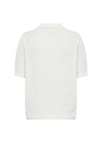 Load image into Gallery viewer, White textured short sleeve shirt on a white background
