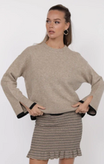 Load image into Gallery viewer, SAGE THE LABEL Angelina Cuff Slit Crew Neck Sweater

