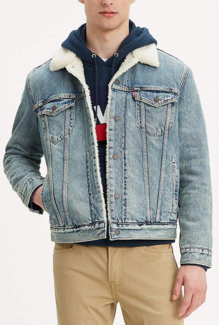 Mens levis sherpa clearance denim jacket