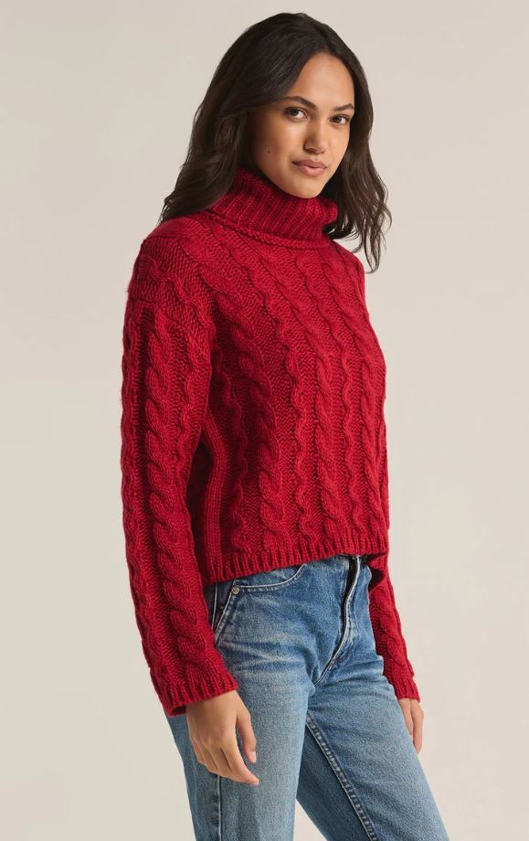 ZSUPPLY Tied To You Cable Knit Turtleneck