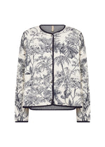 Load image into Gallery viewer, Floral patterned jacket with navy accents on a white background

