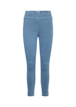 Load image into Gallery viewer, Light blue denim pull on pants. 
