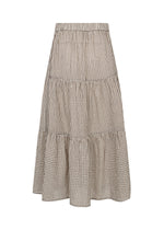 Load image into Gallery viewer, Checkered tiered midi skirt on a white background
