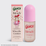 Load image into Gallery viewer, The Grinch x kit-sch hair perfume with packaging on a light gray background
