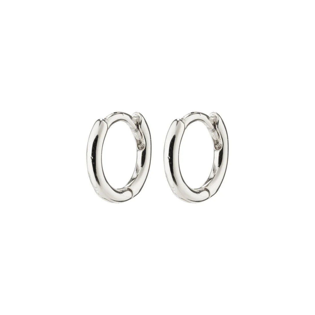 Silver huggie hoop earrings. 