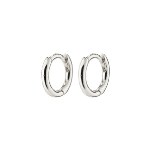 Silver huggie hoop earrings. 