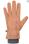 Tan leather men's glove on a transparent background